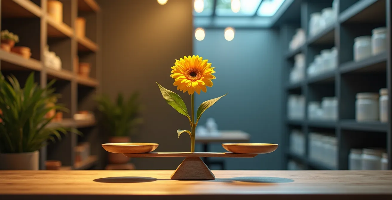 Mise en scène comparative entre un conseil personnalisé et standardisé en boutique CBD