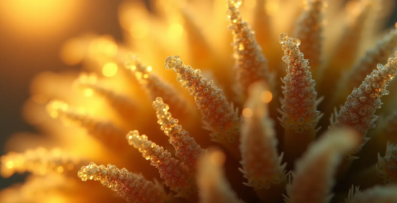 Transformation moléculaire du THCA en THC sous l'effet de la chaleur lors de la combustion