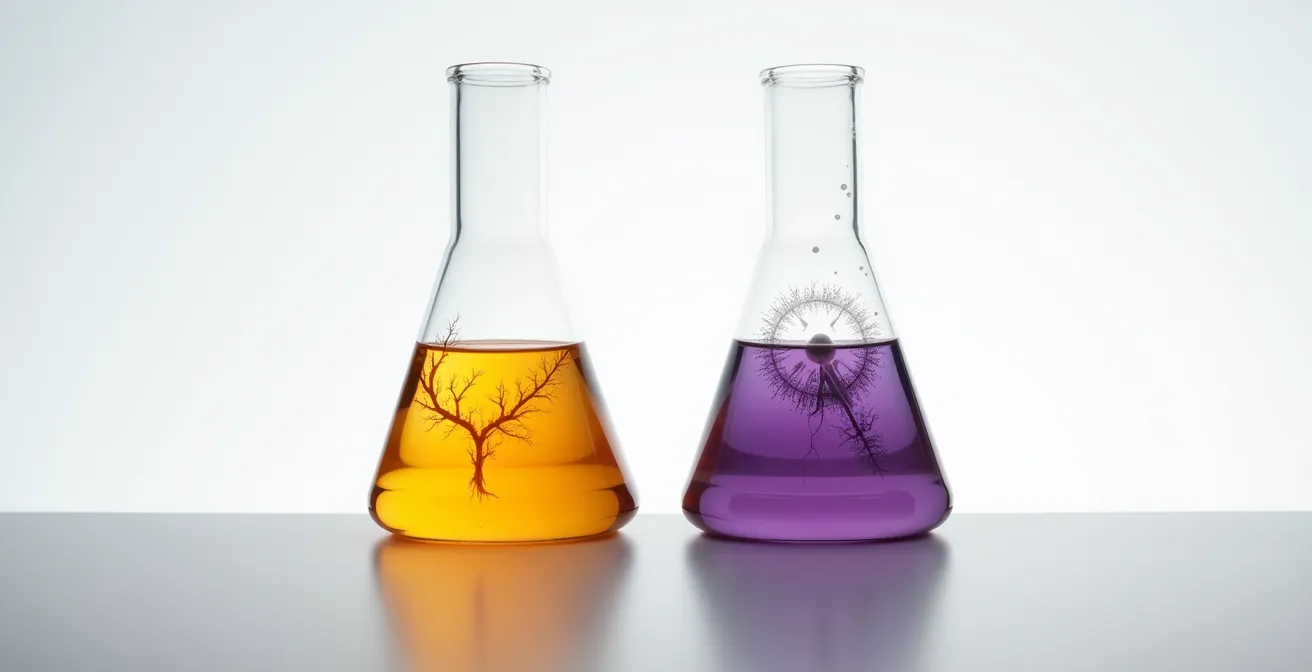 Comparaison visuelle des mécanismes d'action du CBN sur le système endocannabinoïde versus la mélatonine sur le cycle circadien