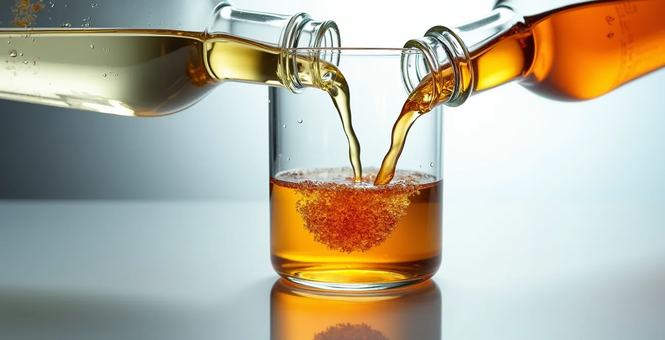 Préparation minutieuse d'un mélange d'e-liquide dans un environnement contrôlé